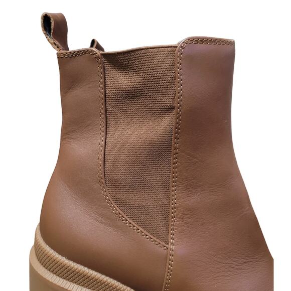 Steve Madden Women's Boot Roxie Chelsea Chunky Lug Sole Block Heel Cognac SZ 10 - Picture 6 of 8